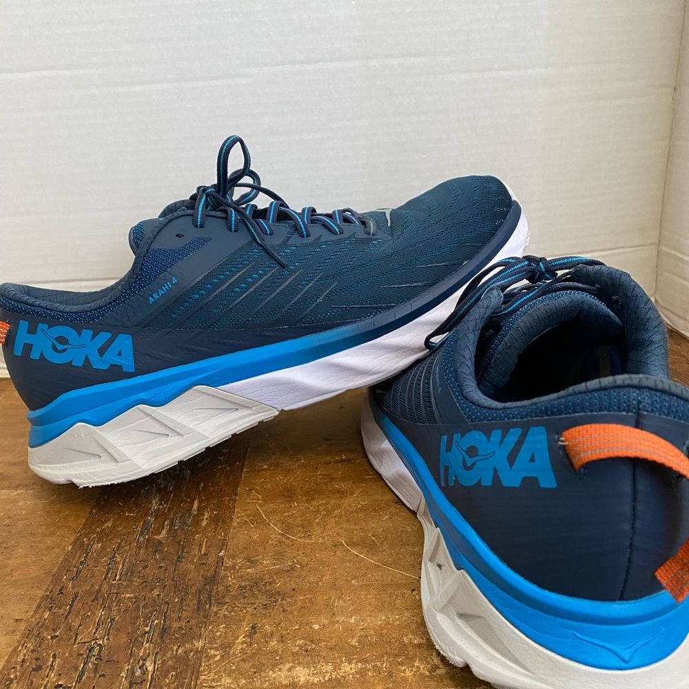 Hoka Arahi 4 Mens 13 Running Shoes Blue White Athletic Sneakers